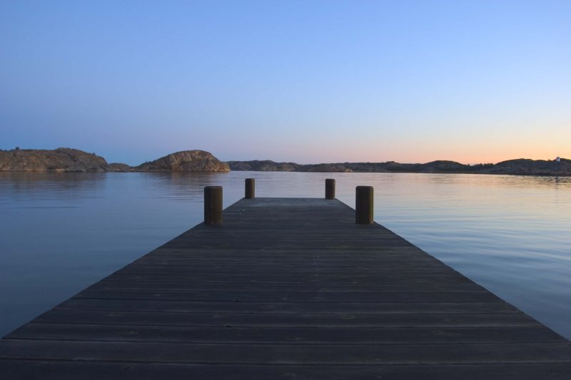 jetty in winter sunrise