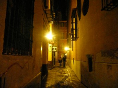 Malaga streets by night, Sept 2008