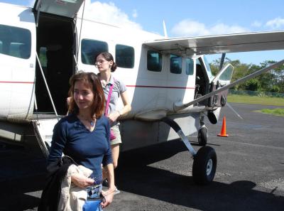 arriving by plane!  Tambor airstrip