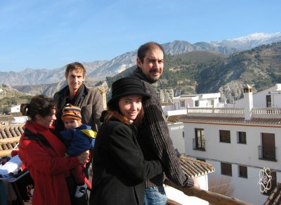 on the roof of E&S's corner house, Conchar, Dec 2006