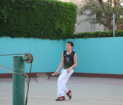 Alex playing tennis
