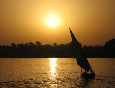 felucca at sunset