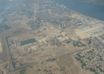 view of Karnak Temple from the seaplane