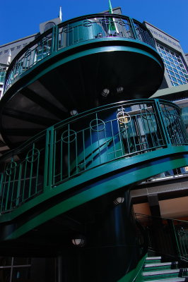 green stairwell