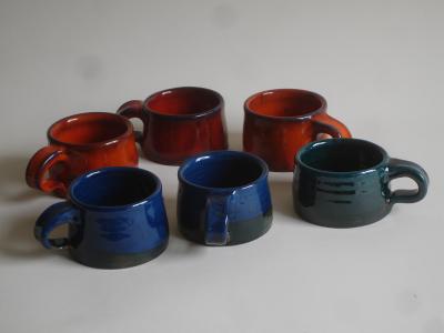six coffee mugs