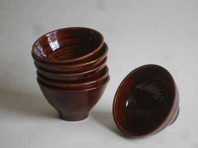 six spiral bowls - honey