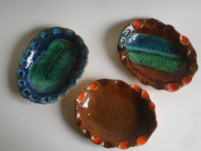 three oval dishes