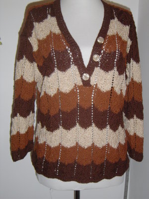 #140 Triple brown cotton/rayon sweater