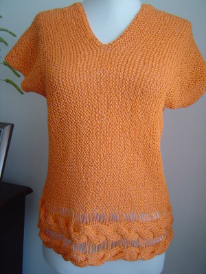 #167 Orange summer cotton sweater