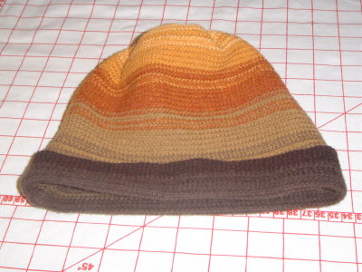 #124 Orange/brown wool cap