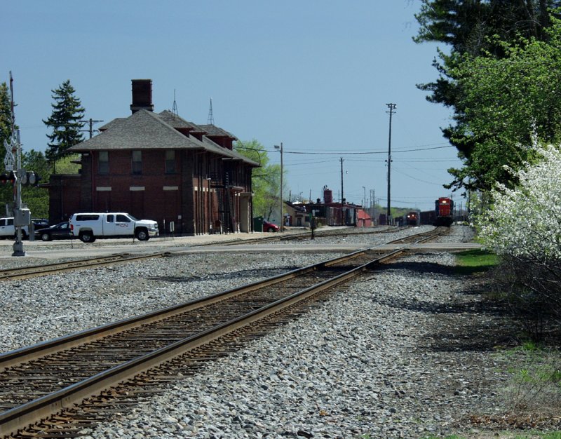 Looking East Into The Freight Yard And Old Depot At Stevens Point