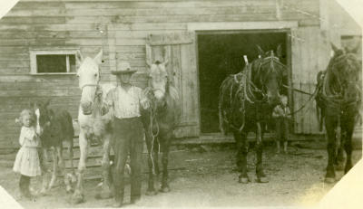 Grandpa Holt..My Father (Behind The Two Horses) And His Sister Gladys