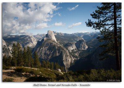 Half Dome, Vernal and Nevada Falls from Glacier Point