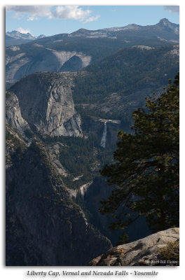 Liberty Cap, Vernal and Nevada Falls from Glacier Point