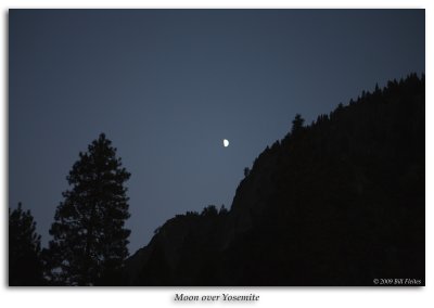 Moon over Yosemite Valley