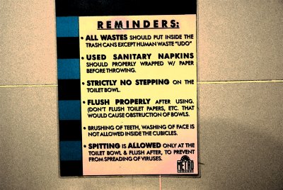 sign in the CR (comfort room) Philippines