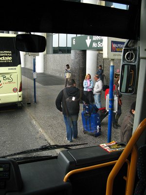Waiting to board the shuttle bus to Milan .. B0701