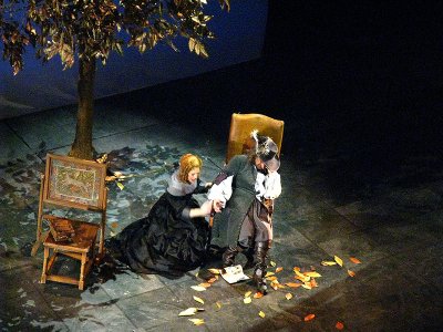 Final scene, 'Cyrano de Bergerac', Cyrano reads his letter to Roxane .. A1860