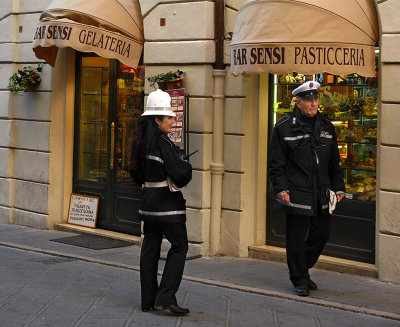 Police patroling outside the Bar Sensi .. A4000