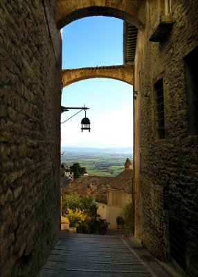 Framed Umbrian valley view .. A4161