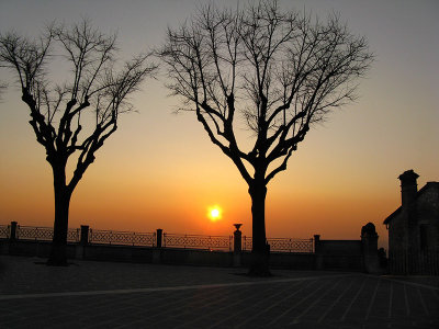 Sunset on the Piazza  Santa Chiara .. A4080