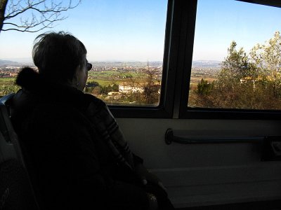 Margaret enjoying an Umbrian valley view .. A4182