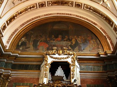 Baroque decorated organ loft, closeup .. A3949