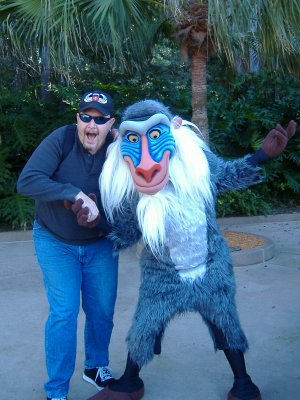 Rafiki and a monkey