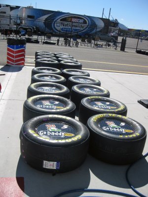 Tires lined up for the race