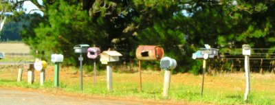 Road side letter boxes.