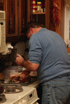 Bob Carving the Turkey