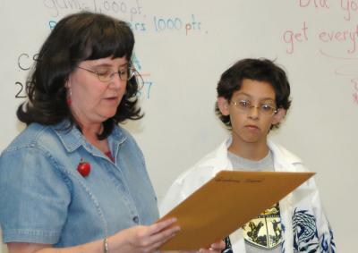Mrs. Potts, Sam's 5th grade & favorite teacher