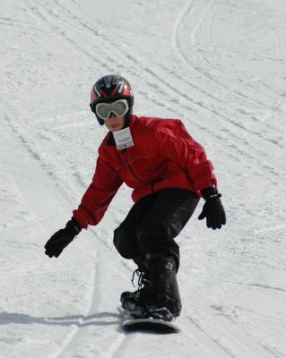 Sam snowboarding early 2005
