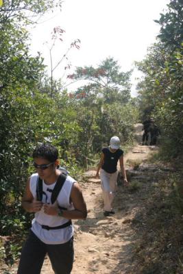 Tony, Joyce, Ashley and May hiking behind Pat Sin Leng