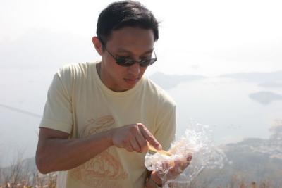 Jacky eating Ma Tai Kul