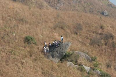 Kids on a rock