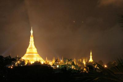 Shwedagon Pagoda at Night (Afar)