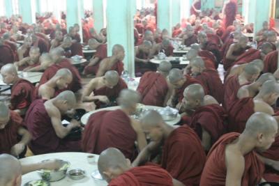 Monks Dinning at Kyakhat Wine Monastery