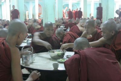 Monks Eating at Kyakhat Wine Monastery