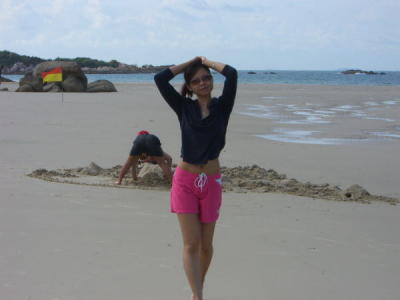 Joyce at Beach at Teluk Sumpat