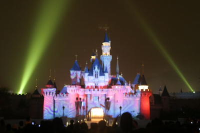 Sleeping Beauty Castle Green Spot Lights