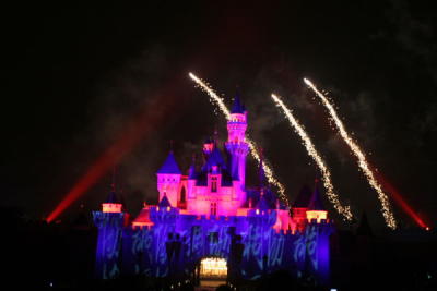 Sleeping Beauty Castle with Three Fireworks