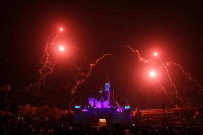 Sleeping Beauty Castle Red Orbit Fireworks