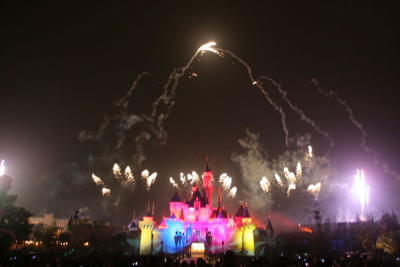 Sleeping Beauty Castle Colourful Castle Fireworks