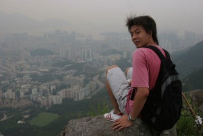 Little Eric at Summit of Lion Rock