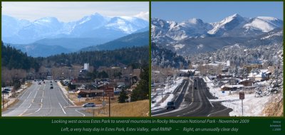 Smog in Estes Park & Rocky Mountain National Park & other places