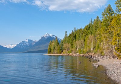 z P1080505 Eastern shore of Lake McDonald in Glacier in spring and haze.jpg