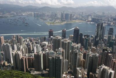 view to Victoria Harbour from the Peak