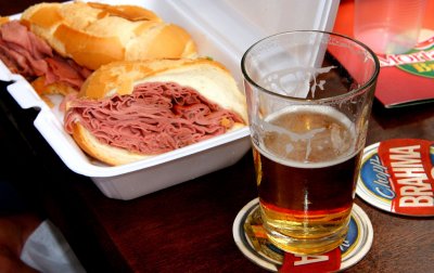 Mortadela Sandwich and Beer