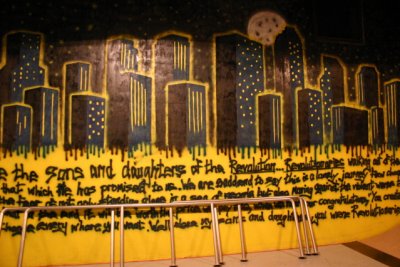 Mural in the underground skate park